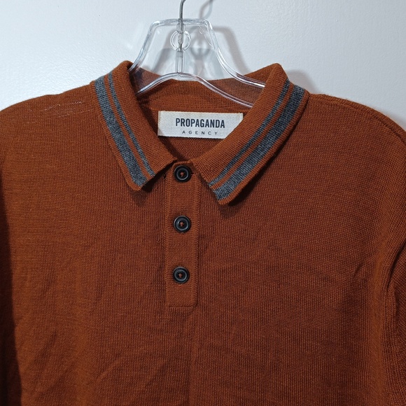Propaganda Agency Men's Burnt Orange Polo Shirt - Picture 4 of 4